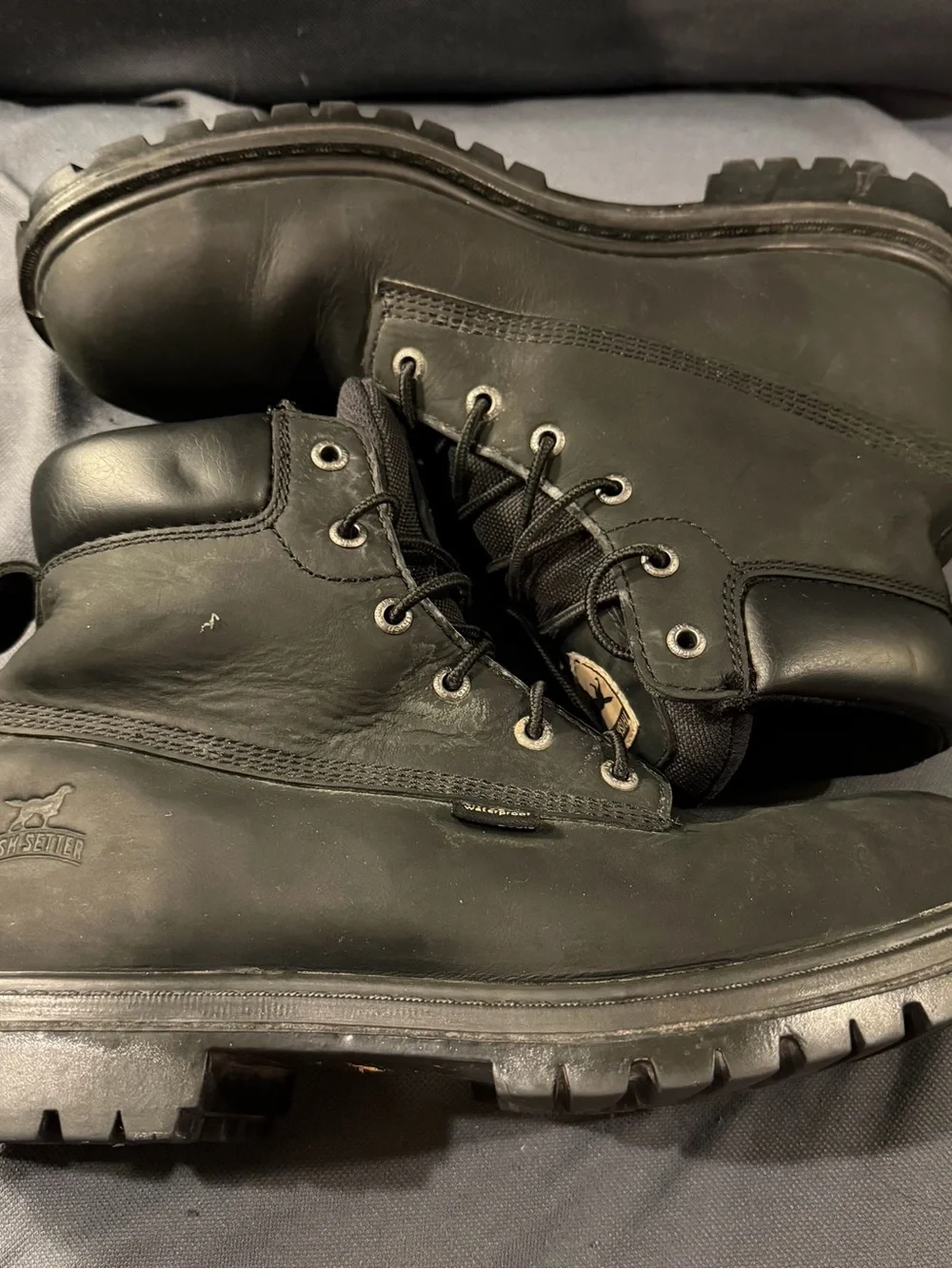 Irish Setter Red Wing Shoes Black Waterproof Leather Work Boots